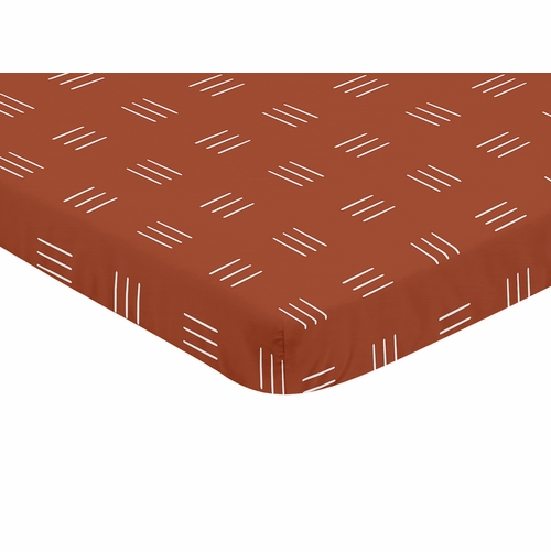 Boho Hatch Rust and White Mini Crib Sheet - alt image 1