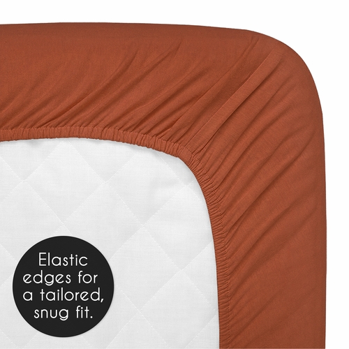 Boho Hatch Rust and White Mini Crib Sheet - alt image 3