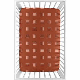 Boho Hatch Rust and White Mini Crib Sheet