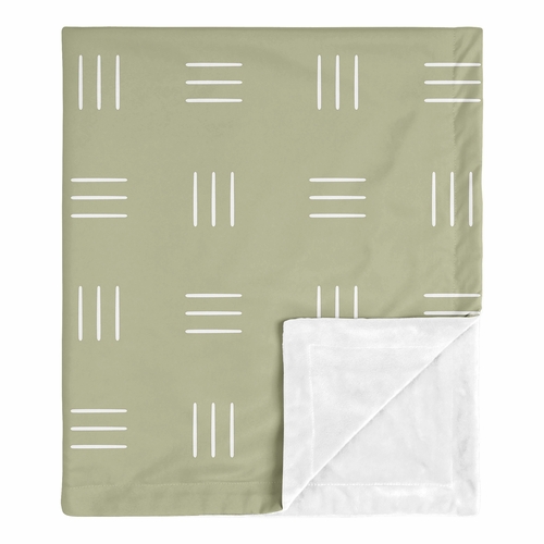 Boho Hatch Sage and White Baby Blanket