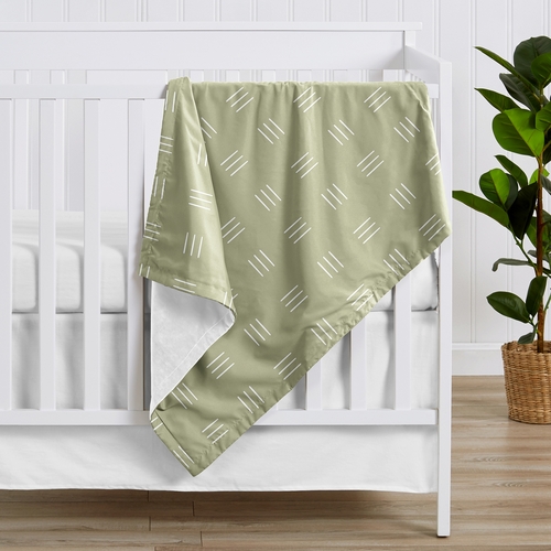 Boho Hatch Sage and White Baby Blanket - alt image 1