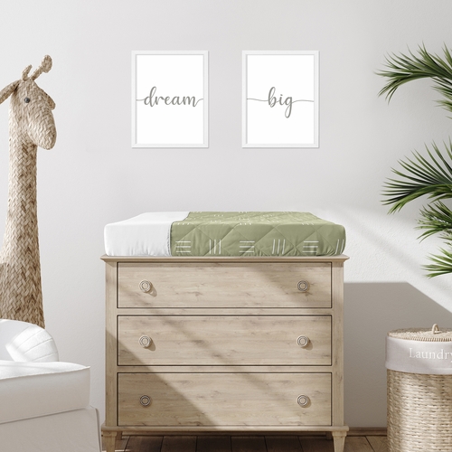 Boho Hatch Sage and White Changing Pad Cover - alt image 1