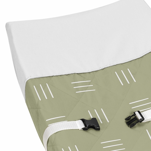 Boho Hatch Sage and White Changing Pad Cover - alt image 3
