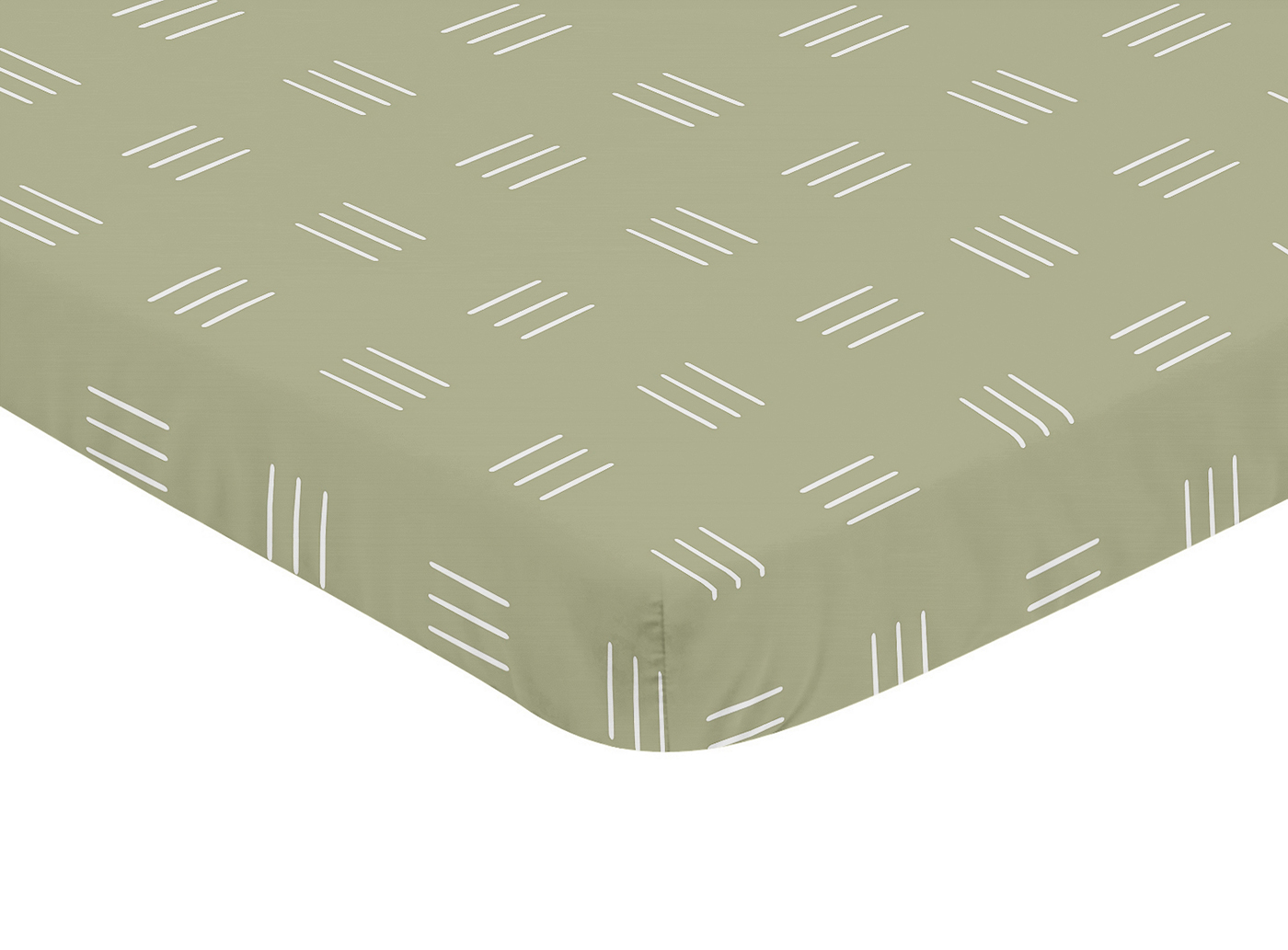 Boho Hatch Sage and White Mini Crib Sheet