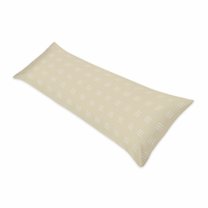 Boho Hatch Taupe and White Full Length Body Pillow Cover