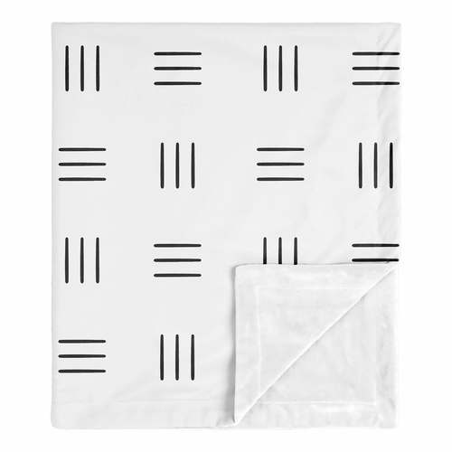 Boho Hatch White and Black Baby Blanket