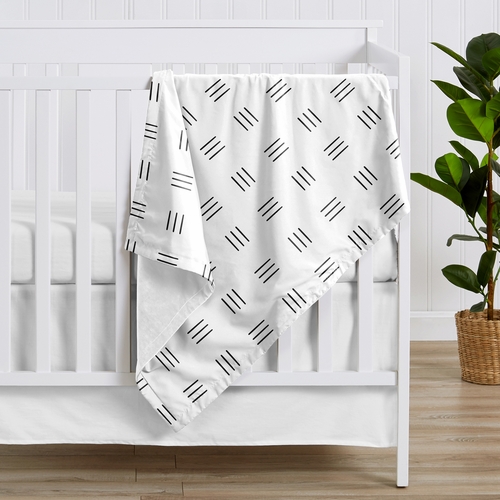 Boho Hatch White and Black Baby Blanket - alt image 1