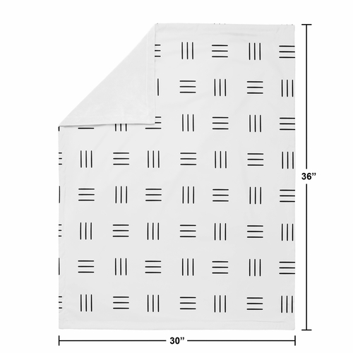 Boho Hatch White and Black Baby Blanket - alt image 3