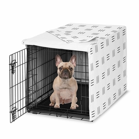 Boho Hatch White and Black Dog Crate Kennel Cover 30in.