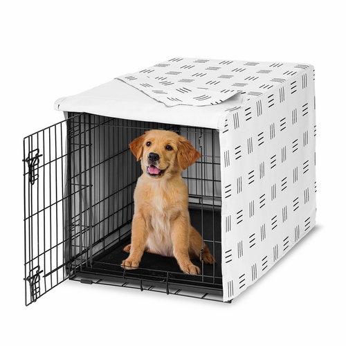Boho Hatch White and Black Collection Dog Crate Kennel Cover 36in.