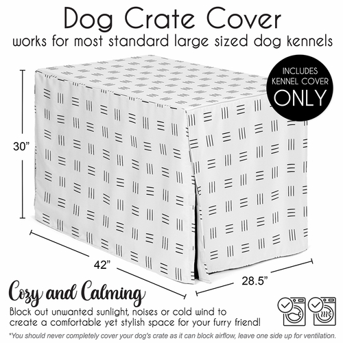 Boho Hatch White and Black Dog Crate Kennel Cover 42in. - alt image 4