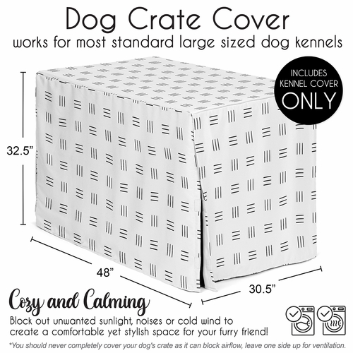 Boho Hatch White and Black Dog Crate Kennel Cover 48in. - alt image 4
