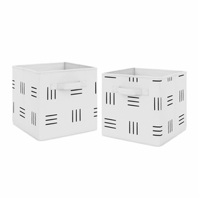 Boho Hatch White and Black Foldable Fabric Storage Bins