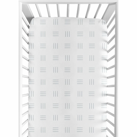 Boho Hatch White and Blue Crib Sheet