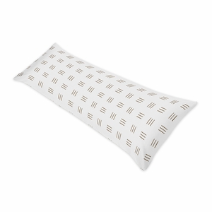Boho Hatch White and Cocoa Brown Full Length Body Pillow Cover