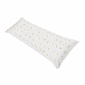 Boho Hatch White and Mustard Full Length Body Pillow Cover