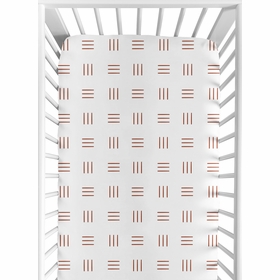 Boho Hatch White and Rust Crib Sheet