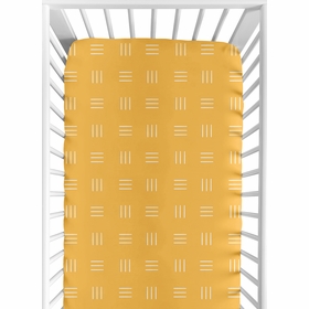Boho Hatch Yellow and White Crib Sheet