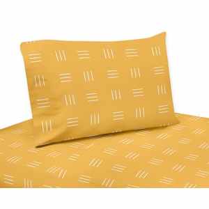 Boho Hatch Yellow and White Twin Sheet Set