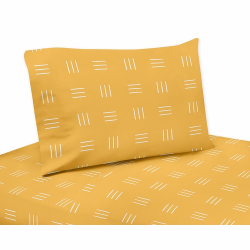 Boho Hatch Yellow and White Twin Sheet Set