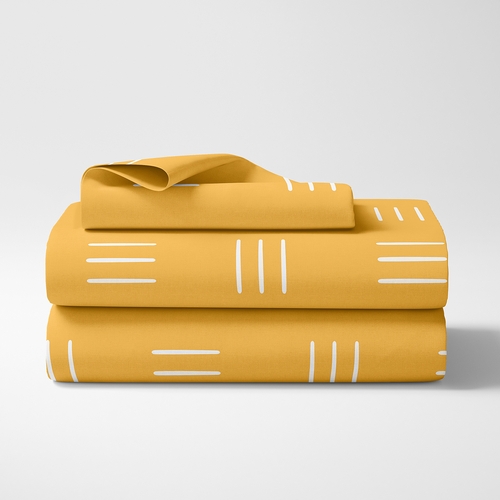 Boho Hatch Yellow and White Twin Sheet Set - alt image 1