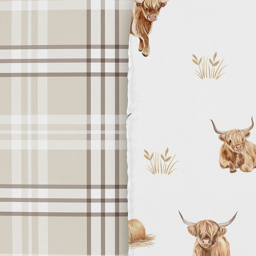 Boho Highland Cow Collection 2 Pack Baby Bassinet Fitted Sheets - alt image 4
