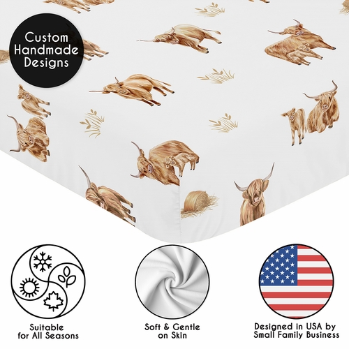 Boho Highland Cow Collection 2 Pack Crib Sheets - alt image 4