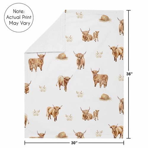 Boho Highland Cow Collection Baby Blanket - alt image 3