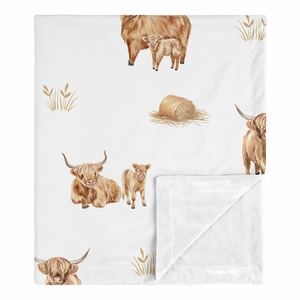 Boho Highland Cow Collection Baby Blanket