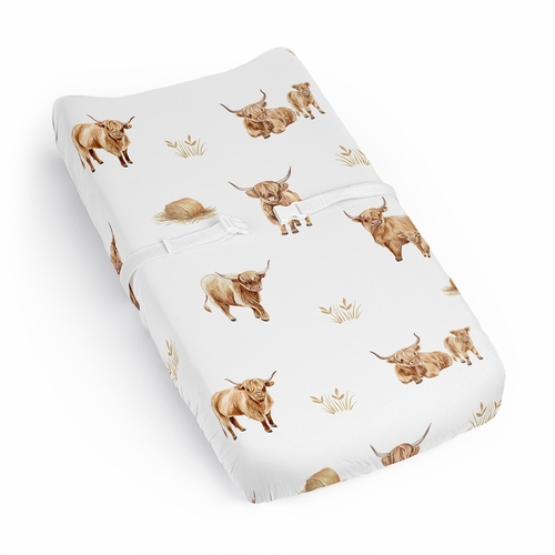 Boho Highland Cow Collection Changing Pad Cover Sheet