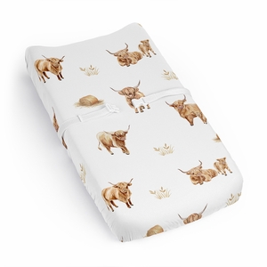 Boho Highland Cow Collection Changing Pad Cover Sheet
