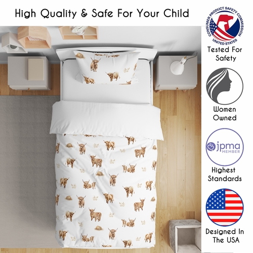Boho Highland Cow Collection Toddler Bedding - alt image 1