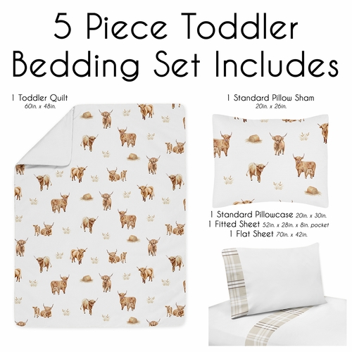Boho Highland Cow Collection Toddler Bedding - alt image 2