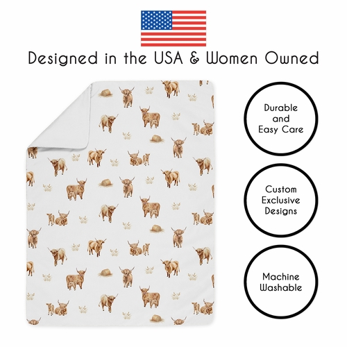 Boho Highland Cow Collection Toddler Bedding - alt image 3