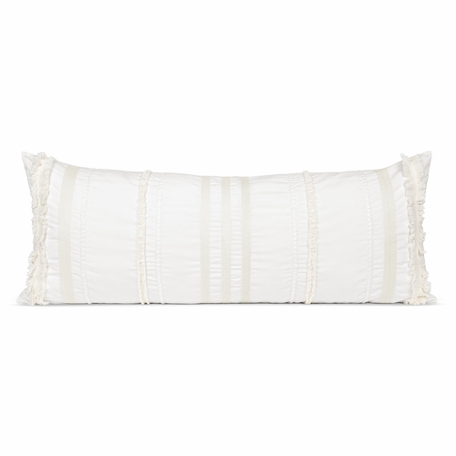 Boho Ivory Geometric Striped Lines Collection Full Length Body Pillow Cover