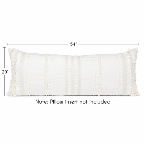 Boho Ivory Geometric Striped Lines Collection Full Length Body Pillow Cover - alt image 5
