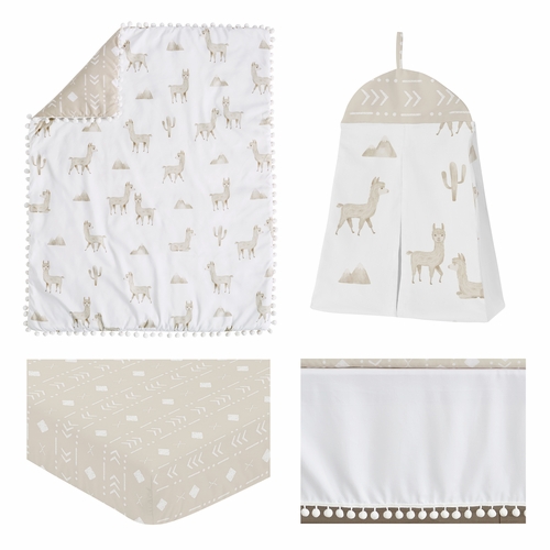 Boho Llama Collection 4 Piece Crib Bedding - alt image 1