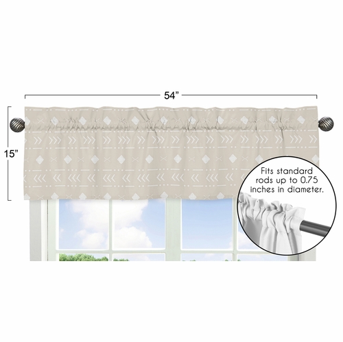 Boho Llama Collection Aztec Geometric Print Window Valance - alt image 4