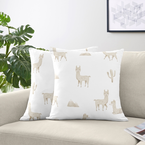 Boho Llama Collection Decorative Accent Throw Pillows - Set of 2 - alt image 1