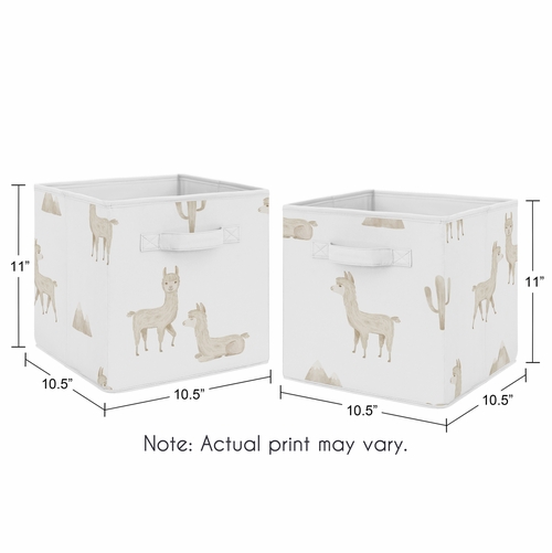 Boho Llama Collection Foldable Fabric Storage Bins - alt image 2
