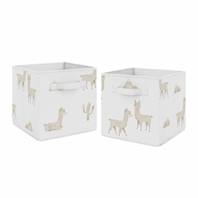 Boho Llama Collection Foldable Fabric Storage Bins