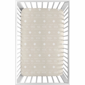 Boho Llama Collection Mini Crib Sheet - Aztec Geometric Print