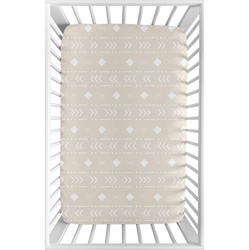 Boho Llama Collection Mini Crib Sheet - Aztec Geometric Print