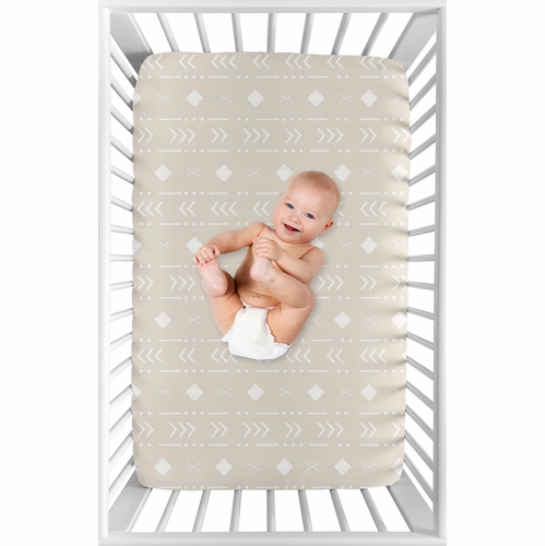Boho Llama Collection Mini Crib Sheet - Aztec Geometric Print - alt image 2