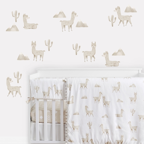 Boho Llama Collection Peel and Stick Wall Decal Stickers - Set of 4 Sheets