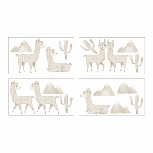 Boho Llama Collection Peel and Stick Wall Decal Stickers - Set of 4 Sheets - alt image 1