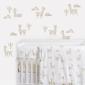 Boho Llama Collection Peel and Stick Wall Decal Stickers - Set of 4 Sheets