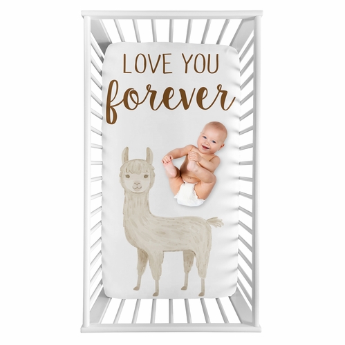Boho Llama Collection Photo Op Crib Sheet