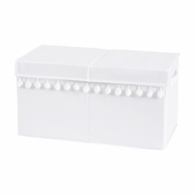 Boho Llama Collection White Pom Pom Fabric Toy Bin Storage