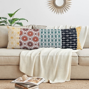 Boho Patterned Stripe Collection Full Length Body Pillow Cover